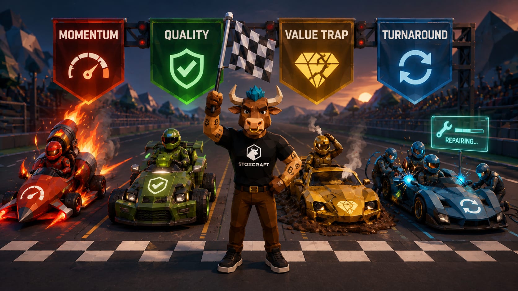 Four Stock Archetypes as Racing Machines