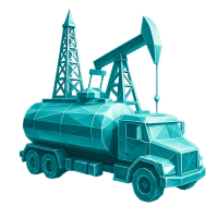 Low-poly 3D ConocoPhillips (COP) stock icon with a stylized oil drop, symbolizing oil, gas, and energy.
