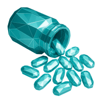 Low-poly 3D Gilead Sciences (GILD) stock icon with a stylized DNA helix, symbolizing healthcare and biotech.
