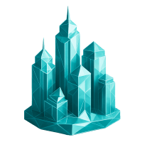 Low-poly 3D HSBC (HSBC) stock icon with a stylized bank building, symbolizing financial services and markets.