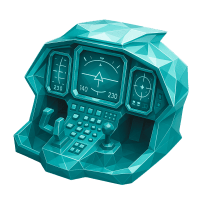 Low-poly 3D Honeywell (HON) stock icon with a stylized gear, symbolizing industrials and materials.