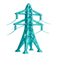 Low-poly 3D Southern Company (SO) stock icon with a stylized lightning bolt, symbolizing utilities and energy infrastructure.