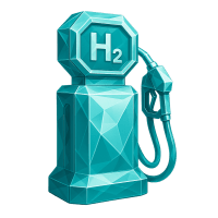 Low-poly 3D Air Products (APD) stock icon with a stylized gas cylinder, symbolizing transportation and logistics.