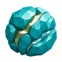 Low-poly 3D Wheaton Precious Metals (WPM) stock icon with a stylized gold ingot, symbolizing mining and materials.