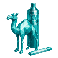 Low-poly 3D British American Tobacco (BTI) stock icon with a stylized tobacco leaf, symbolizing agriculture and food supply.