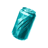 Low-poly 3D Monster Beverage (MNST) stock icon with a stylized energy drink can, symbolizing consumer staples and beverages.