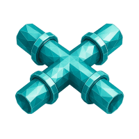 Low-poly 3D Energy Transfer (ET) stock icon with a stylized pipeline, symbolizing oil, gas, and energy.