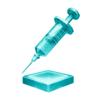Low-poly 3D Becton Dickinson (BDX) stock icon with a stylized syringe, symbolizing healthcare and medical devices.
