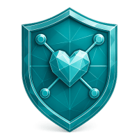 Low-poly 3D Elevance Health (ELV) stock icon with a stylized shield, symbolizing healthcare and biotech.
