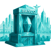 Low-poly 3D ItaÃƒÂº Unibanco (ITUB) stock icon with a stylized bank building, symbolizing financial services and markets.
