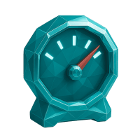Low-poly 3D AMETEK (AME) stock icon with a stylized gear, symbolizing industrials and materials.