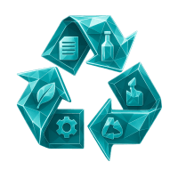 Low-poly 3D Waste Connections (WCN) stock icon with a stylized trash bin, symbolizing waste management and environmental.
