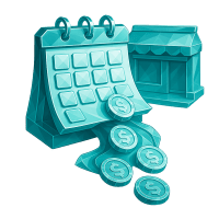 Low-poly 3D Realty Income (O) stock icon with a stylized coin, symbolizing commodities and metals.