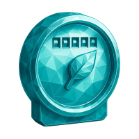 Low-poly 3D Duke Energy (DUK) stock icon with a stylized lightning bolt, symbolizing oil, gas, and energy.