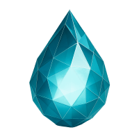 Low-poly 3D Sabesp (SBS) stock icon with a stylized water drop, symbolizing utilities and energy infrastructure.