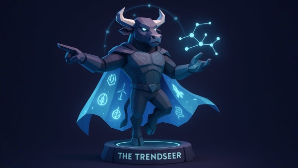 Low-poly Stoxcraft character statue on a pedestal, representing risk management and disciplined investing decisions for portfolios.