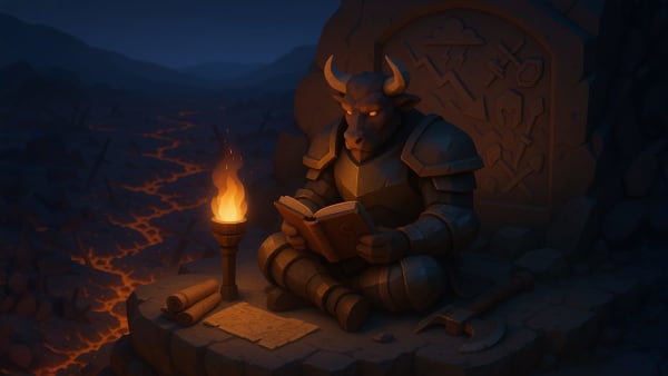 Low-poly Stoxcraft final-quest illustration, representing mastering investing strategy, risk control, and execution under uncertainty.