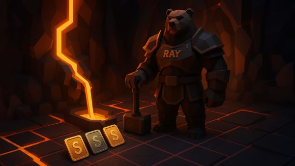 Low-poly Stoxcraft final-quest illustration, representing combining fundamentals, strategy, and execution to master long-term investing.