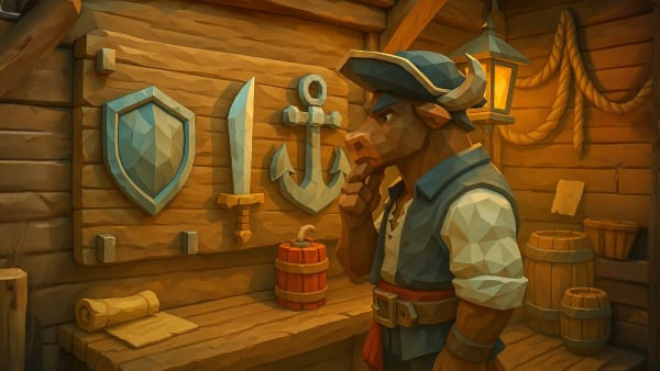 Low-poly bull examining real estate and commodity icons, representing alternative assets, inflation hedges, and portfolio balance.