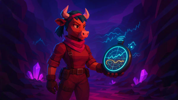 Low-poly bear weighing price versus value, representing intrinsic value, margin of safety, and value investing principles.