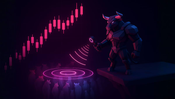Low-poly bear checking cash flow streams into a chest, representing free cash flow, profitability, and valuation signals.