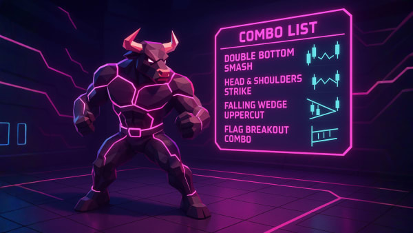 Low-poly bear building a valuation model on a board, representing discounted cash flow thinking and stock valuation skills.