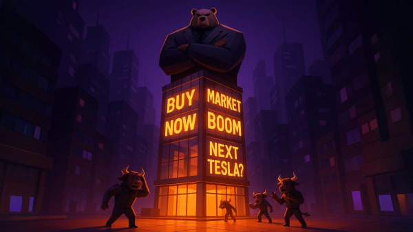 Low-poly bull reviewing a legal scale and rulebook, representing regulation, investor protection, and legal aspects of investing.