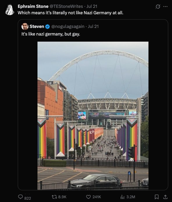 Which means it’s literally not like Nazi Germany at all.