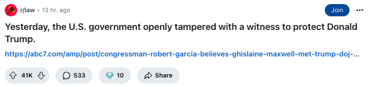 Yesterday, the U.S. government openly tampered with a witness to protect Trump.