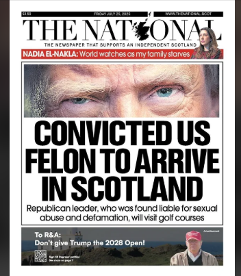 Trump is expected to arrive in Scotland tomorrow.