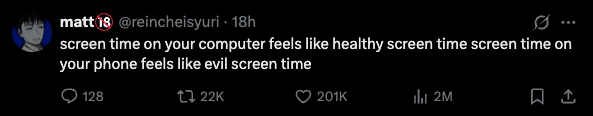 computer screen time vs. mobile screen time