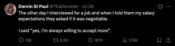 The other day I interviewed for a job