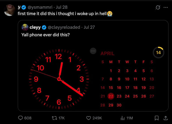 Phone turns red on user
