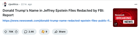 Donald Trump’s Name Redacted from Jeffrey Epstein Files by FBI