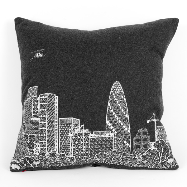 Trouva: Charlene Mullen The Gherkin By Night Wool Cushion