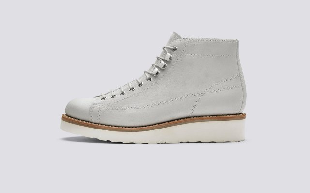 Annie Off White Suede Monkey Boots - Trouva