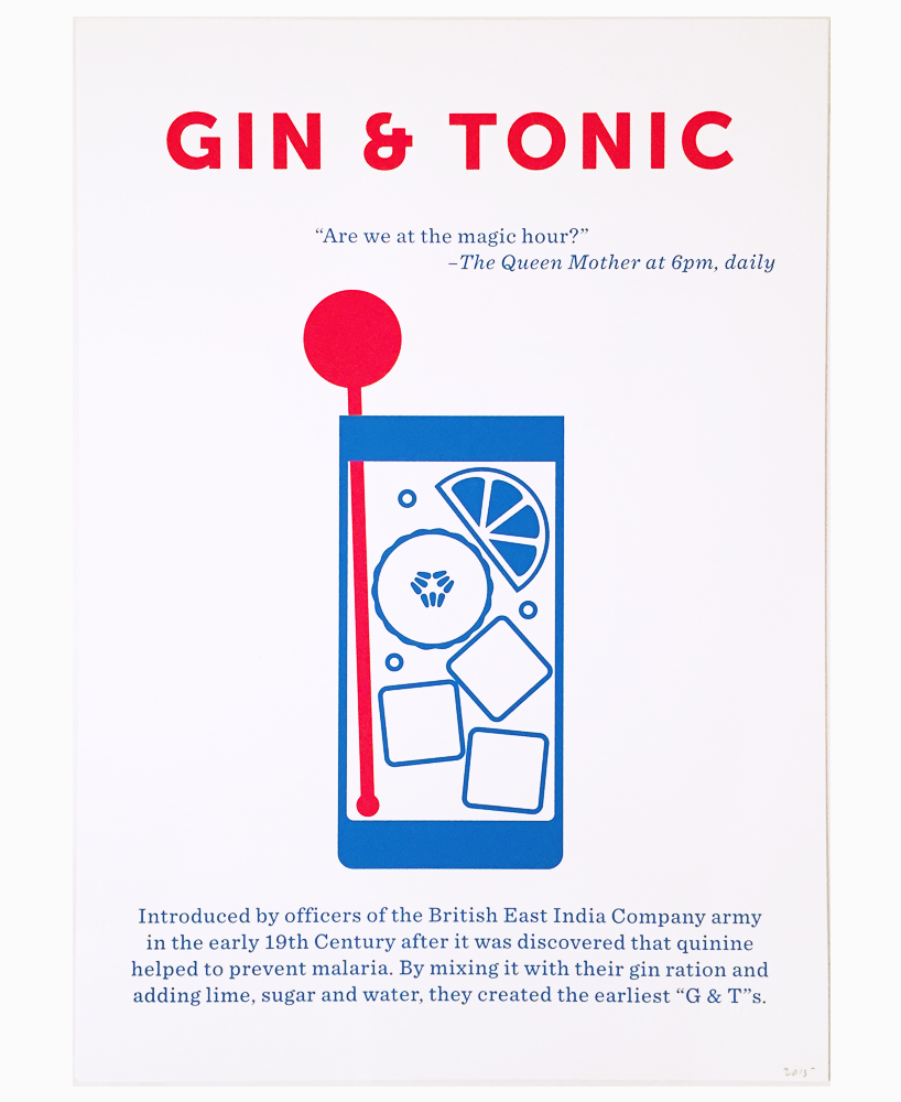 Crispin Finn Gin & Tonic Screen Print