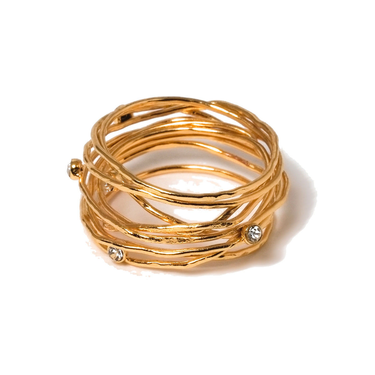 BDM Studio Layered Crystal Gold Ring