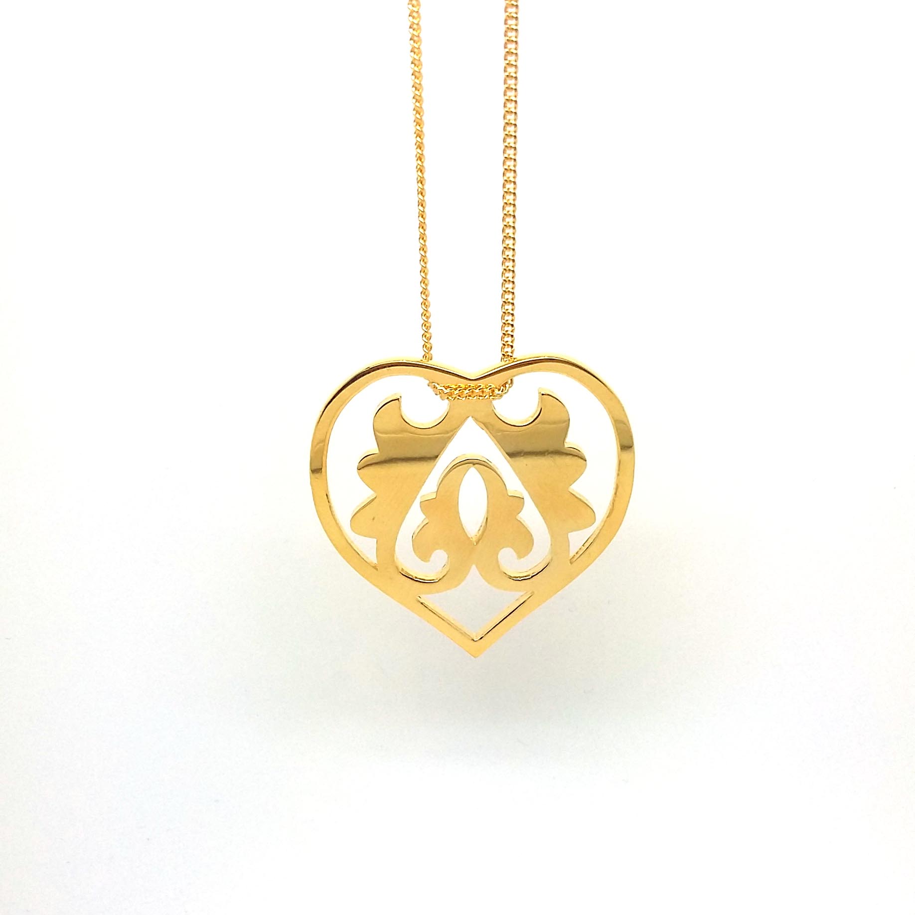 Blackbird Jewellery Small Gold Ace Of Heart Pendant 