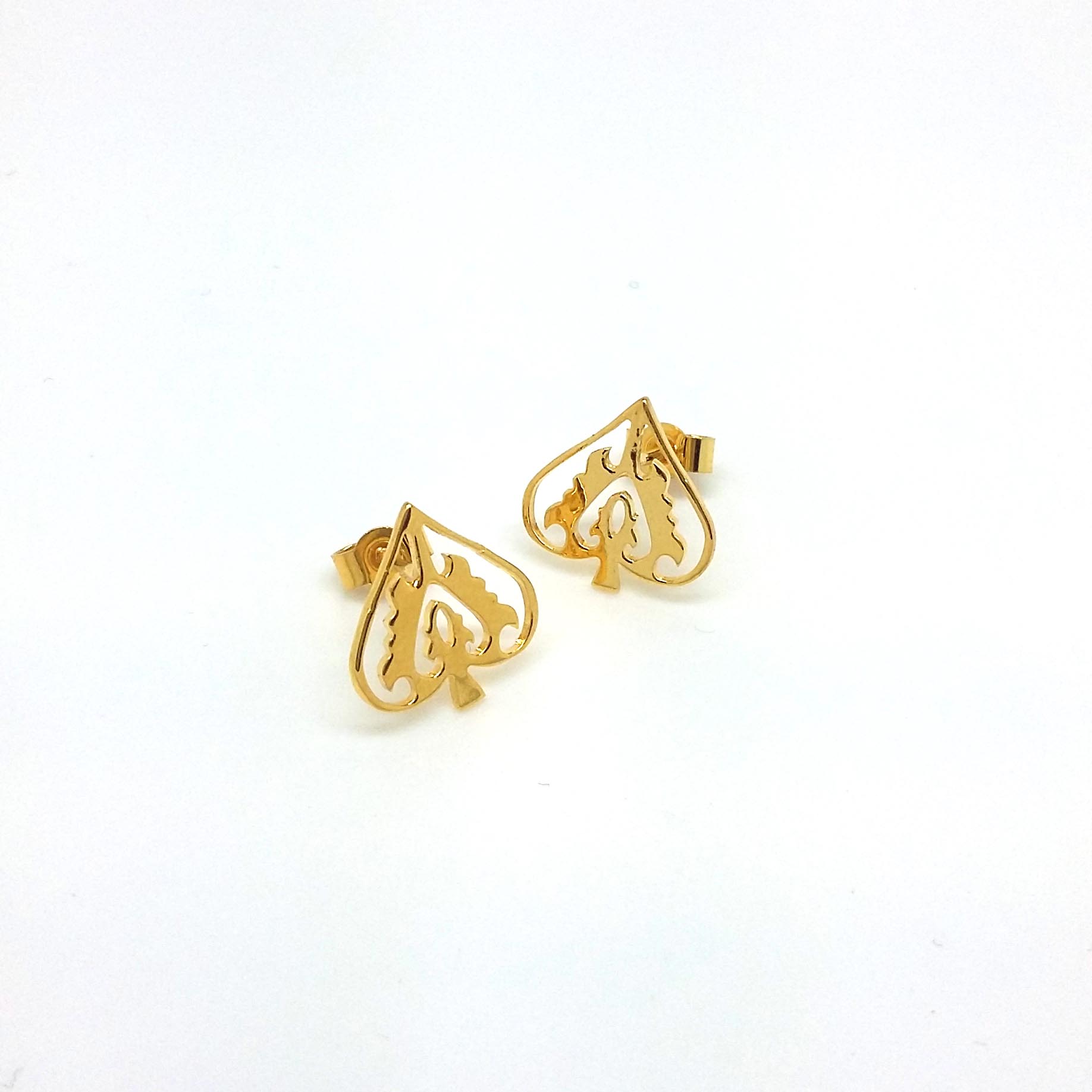 Gold Ace of Spade Studs