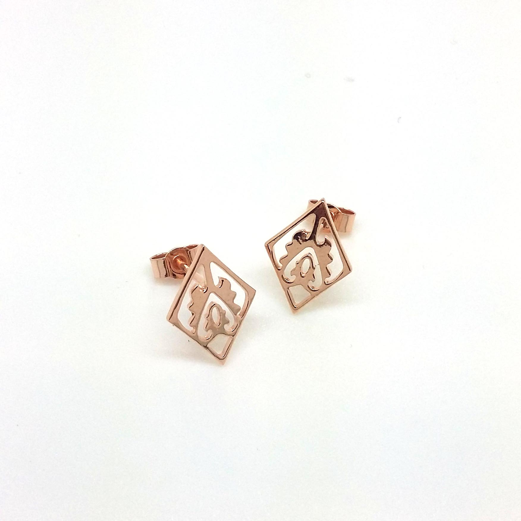 Rose Gold Ace of Diamond Studs