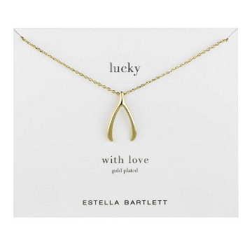 Trouva: Estella Bartlett Gold Lucky Wishbone Necklace