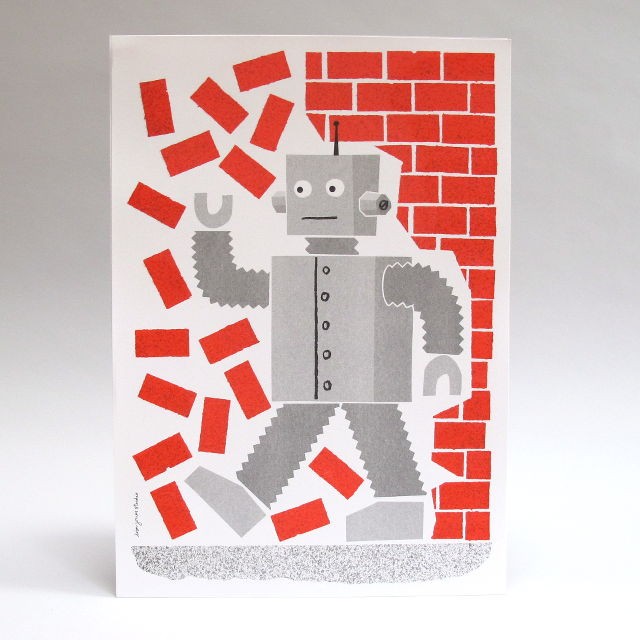 Lisa Jones Risograph - Robot