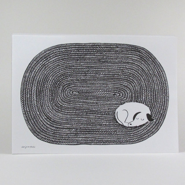 Lisa Jones Dog Tired - Risograph