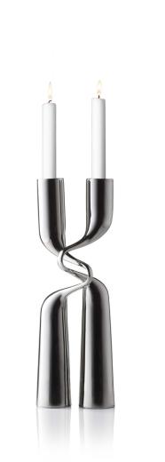 AUDO COPENHAGEN Double Candle Holder - Stainless Steel