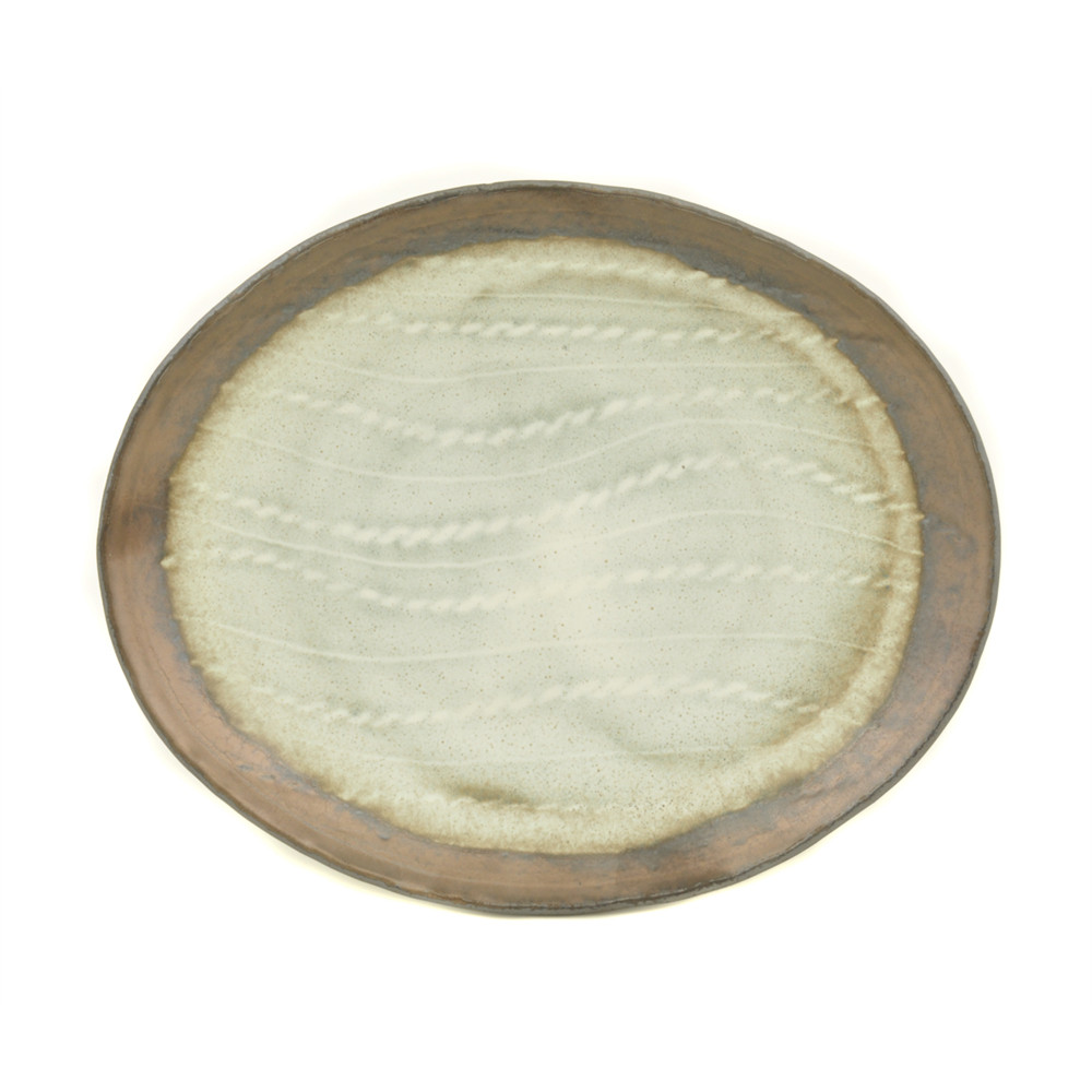 Typhoon Oval Oyster Glaze Plate