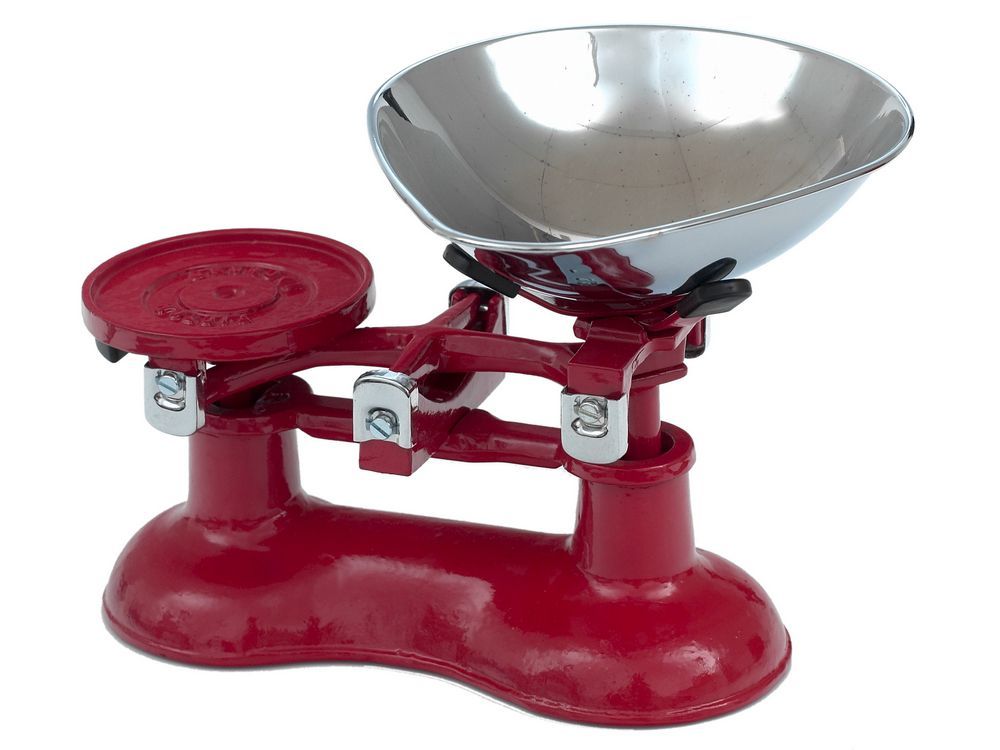 Victor Cast Iron Kitchen Scales in Chilli Red