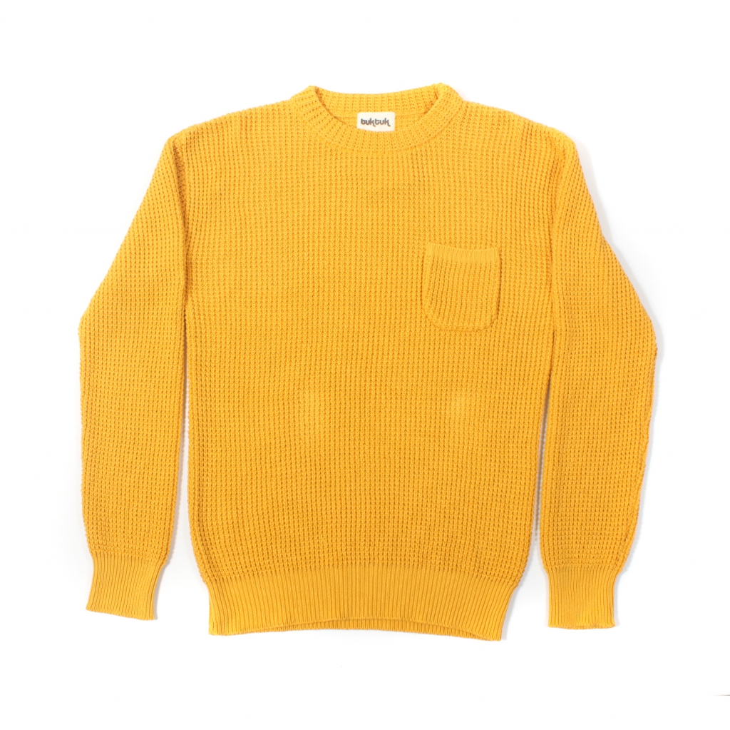 Trouva: Tuktuk Yellow Waffle Knit