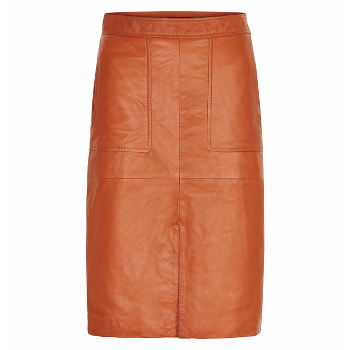 Trouva: Soaked in Luxury Tan Leather Skirt