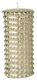 Rhomb Pillar Candle Rhomb Champagne Gold Lacquered No.1